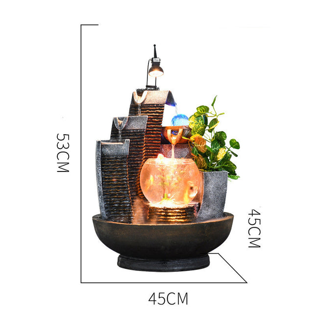 Chinese-Style Aquarium Water Fountain | Elegant Home Decor Piece