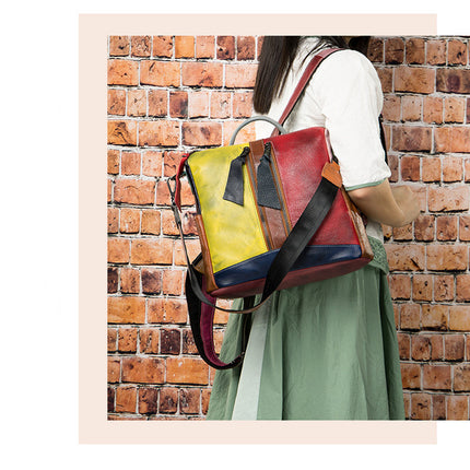 Retro Street Style Shoulder Bag | Multi-Functional Color Rubbing Design