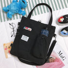 Harajuku Canvas Shoulder Bag | Preppy Style Handbag with Pockets for Women