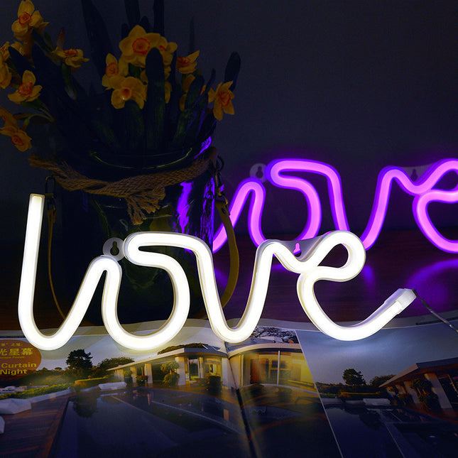 Love Neon LED Sign Light | Multicolor Indoor Decoration for Holidays, Weddings, and Parties