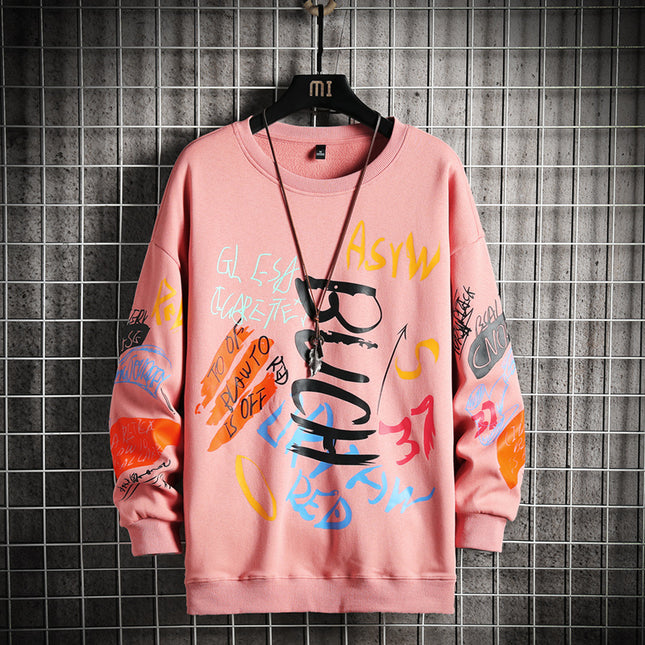 Men's Oversized Harajuku Crewneck Sweatshirt | Trendy Japanese Streetwear Gift