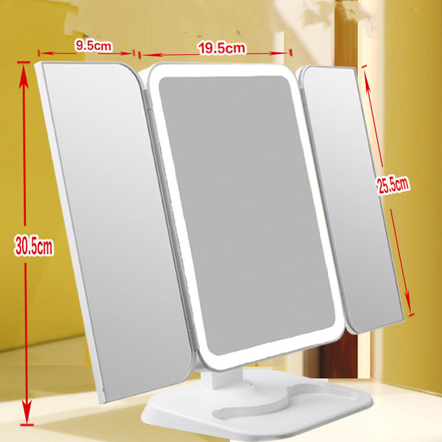 Trifold Makeup Mirror with 68 LED Lights | 10X Magnification & 180° Rotation Vanity Mirror