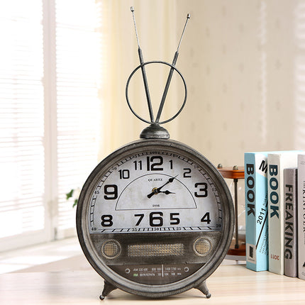 Retro Wrought Iron Movie Projector Desk Clock | Nostalgic Home Décor