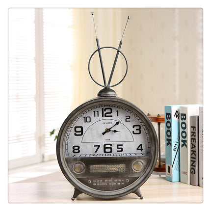 Retro Wrought Iron Movie Projector Desk Clock | Nostalgic Home Décor