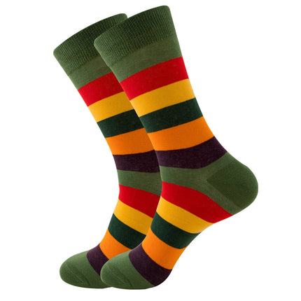 Striped Wave Pattern Socks | Square Tube Design for Men & Women