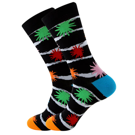 Striped Wave Pattern Socks | Square Tube Design for Men & Women