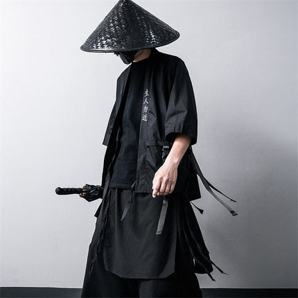 Dark Aesthetic Wide-Leg Skirt Pants | Guochao Harajuku Fusion