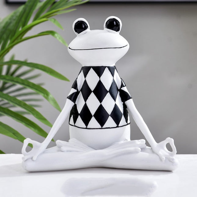 Yoga Frog Figurines | Meditation Animal Resin Statues for Home & Office Décor