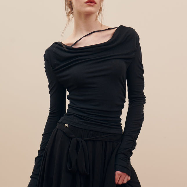 Ballet-Inspired Drape Strap Skirt | Elegant Dancewear for Performers