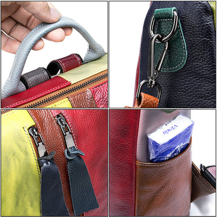 Retro Street Style Shoulder Bag | Multi-Functional Color Rubbing Design