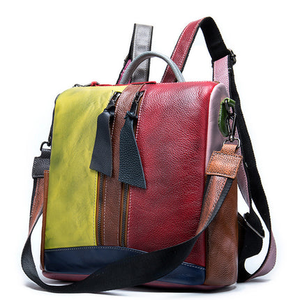 Retro Street Style Shoulder Bag | Multi-Functional Color Rubbing Design