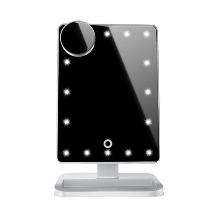 LED Touch Screen Makeup Mirror with Bluetooth Speaker & 10X Magnification