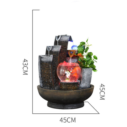 Chinese-Style Aquarium Water Fountain | Elegant Home Decor Piece