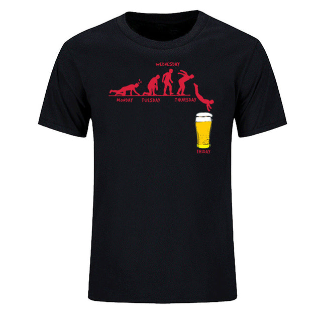 Beer Print | Fashionable Trend Short Sleeve Tee