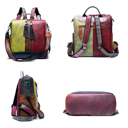 Retro Street Style Shoulder Bag | Multi-Functional Color Rubbing Design