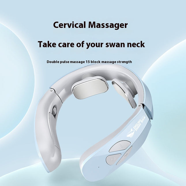 Rechargeable Electric Neck Massager | EMS Pulse Therapy with Heat for Neck Pain Relief from Computer Use