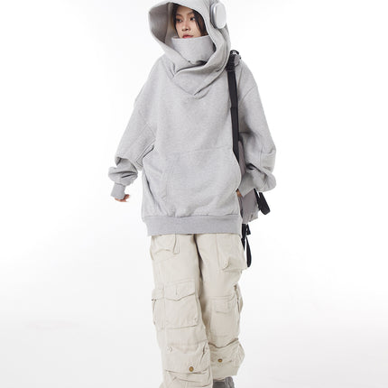 High Neck Hooded Sweatshirt | Functional Streetwear Style Coat for Urban Vibes