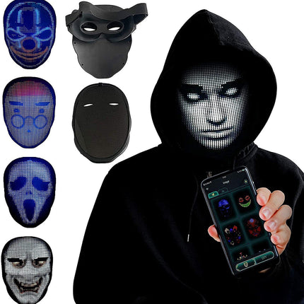 LED Face Changing Mask | Full-Color Luminous Halloween Party Prop