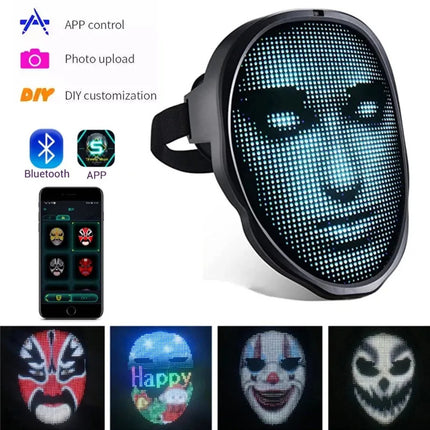 LED Face Changing Mask | Full-Color Luminous Halloween Party Prop
