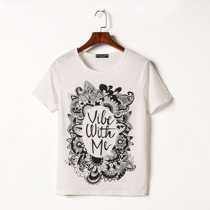 Punk Rock Sunflower Graphic Tee – Vintage Letter Print Fashion Statement