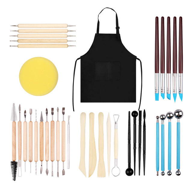 37-Piece Professional Clay Sculpting & Carving Tool Set | Versatile Knives & Modeling Essentials